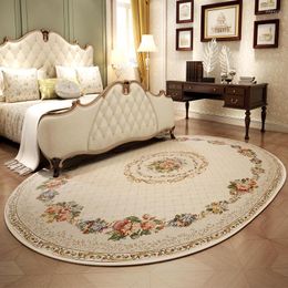 Carpets Europe Carpet For Living Room Coffee Table Woven Rug Washable American Oval Light Luxury Persian Bedroom Pastoral Mat