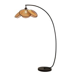 Bogen-Stehlampe im japanischen Stil, moderne Luxus-Rattan-Schirm-Stehlampe, 58 cm Breite, 170 cm Höhe, für Hotel, Zuhause, Wohnzimmer, Schlafzimmer, Arbeitszimmer, Dekoration