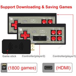 Y2S Game Console Set Mini HD Wireless Double Person Play Games Host Support HD Output Includes 1800 Plus Games With 2 Game Controllers DHL Free