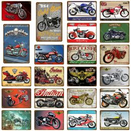 Retro Motorcycle Metal Tin Sign Vintage Plaque British Old School Tin Sign Metal Wall Decor For Pub Bar Garage Plate Crafts Poster Woo