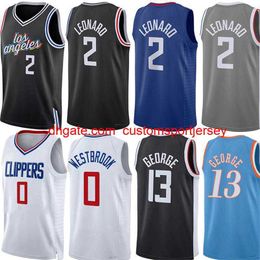 Kawhi Leonard Paul George Basketball Jerseys Clipper Custom Russell Westbrook Eric Gordon Terance Mann Powell Bones Hyland Ivica Zubac Batum City Jersey Men