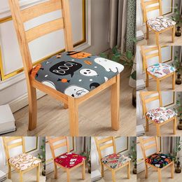 Chair Covers Halloween Christmas Dining Cover Removable Elastic Seat Santa Claus Cushion Protection Case Home Decoration