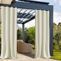 Curtain Full Shading Balcony Sunscreen Heat Insulation Outdoor Waterproof Curtains For Living Room Bedroom Kitchen Perforation Grommet