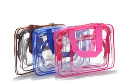 Cosmetic Bags 3pcs/set Bag For Women Transparent Design Makeup Organizer Outdoor Travel Portable Storage Pouch Ly Neceser