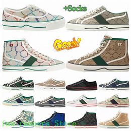 Fashion Designer Tennis 1977 Casual Shoes For Men Women Platform Letters Florals Low Canvas Denim Ebony Red Green Brown sports trainers sneakers