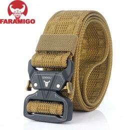 Belts FARAMIGO Outdoor Hunting Metal tactical belts for men multifunctional buckle high quality Marine Corps men's training Belt Z0228