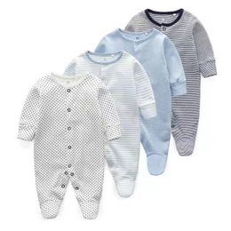 Rompers born Baby Clothes Babies Girl Footed Pyjamas 2 Pack Long Sleeve 3 6 9 12 Months Infant Boy Jumpsuits 230228