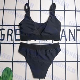 Womens Black Bikini Set Brand Swimsuit Sports Tanks Underwear For Women Split Swimwear 586602