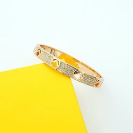 Fashion Designer bangle Bracelet For Women Full Diamond Gold Letters Bracelets Gifts Womens Luxury Love Bracelets Jewelry