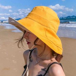 Wide Brim Hats COKK Floppy Hat Female Beach Sun Hat Summer Hats For Women Ladies Fisherman Cap Wide Brim Sunhat Vacation Suncreen Korean Style G230227