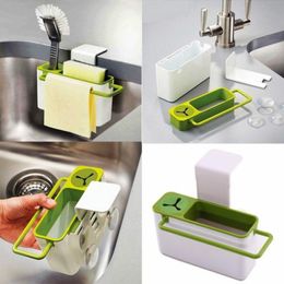 Hooks & Rails Easy Kitchen Suction Cup Base Brush Sponge Sink Draining Plastic Holder Towel Rack Storage Box Cleaning Tool OrganizersHooks