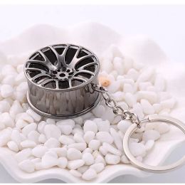 All-match Metal Wheel Hub Key Rings Auto Sports Car KeyChain Pendant Silver Gold Fashion Jewellery Bag Hangs