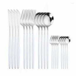 Dinnerware Sets 20Pcs Silverware Stainless Steel Tableware Set Knifes Forks Spoons Cutlery Luxury Kitchen Dinner Flatware