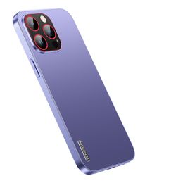 Metal Phone Cases for iPhone 14 Plus 13 12 Pro Max Durable Full Protective Soft Bumper Matte Solid Colour Back Cover with 360 Camera Lens Protection