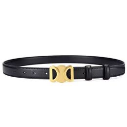 Triomphe Leather Belt Womens Mens Luxury Genuine Leather Strap Cintura Ceinture Antique Gold Buckles Belt with Box Packing 2.5cm Thin Waistband