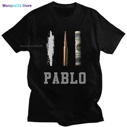 Men's T-Shirts Hot Sa New Men's Cotton Tshirt Pablo Escobar Medellin Scarface T-shirts Streetwear Hip Hop Harajuku Funny Cotton T Shirt Tops 0228H23