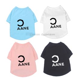 Designer Dog Clothes Brand Dog Apparel Summer Dog Shirts with Classics Letters Cool Puppy Shirts Breathable Dog Outfit Soft Dog Sweatshirt for Small Doggy Blue A532