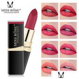 Lipstick Miss Rose 42 Colours Y Matte Veet Pigment Lips Baton Waterproof Long Lasting Lip Stick Makeup Cosmetics Drop Delivery Health Dhhws