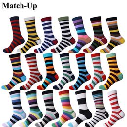 Men's Socks MatchUp new collection all cotton men Colourful socks brand man socks men socks stripe cotton sock Free Shipping Z0227