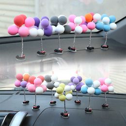 Interior Colorful Balloons Cute Mini toon Creative Ornaments Decorations Car Accessories For Girls Dashboard R230228