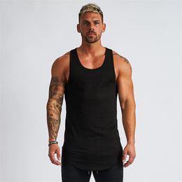 Men's TShirts Summer casual men's vest cotton solid color gym jogger running workout sportswear fashion bodybuilding top 230227