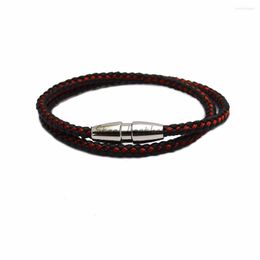 Charm Bracelets 5pcs/lot Custom Logo Bracelet For Men Multilayer Leather Bangles Magnetic Clasp Braided Wrap Trendy Armband Pulsera