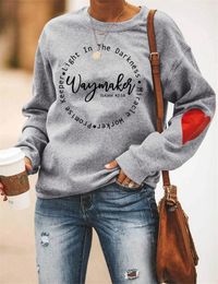 Womens Hoodies Sweatshirts Fashion street womens sweater sports loose shirt letter printing modern winter jacket waymaker ISAIAH 42 16 230227