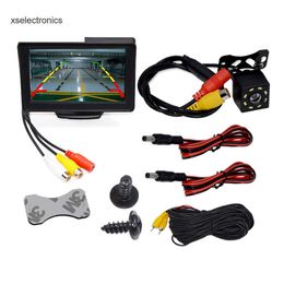 Update Car Rear View Camera Wide Degree 4.3" TFT LCD Display or Monitor Waterproof Night Vision Reversing Backup 2In1 Parking Revere Car DVR