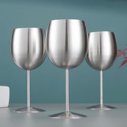 Wine Glasses Stainless Steel Glases Matte Polished Vodka Cup Juice Liquor Champagne Goblet 350ml Tumbler Party Wedding Mini Drinkware 230228