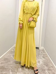 Ethnic Clothing Ramadan Eid Mubarak Chiffon Abaya Dubai Turkey Islam Muslim Dress Kaftan For Women Djellaba Robe Femme Musulmane Longue