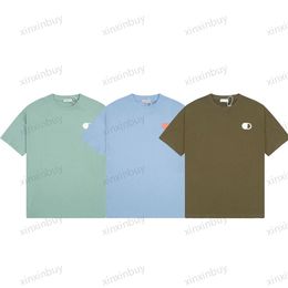 xinxinbuy Men designer Tee t shirt 23ss Letter embroidery short sleeve cotton women white black Grass green blue S-2XL