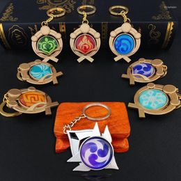 Keychains Genshin Impact Vision Keychain Game Character Cosplay Keyring Pendant Accessories Visions Eye Of God Key Chains Gift Miri22