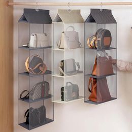 Storage Bags Bag Holder 2/3/4 Tier Clear Hanging Shelf Accessory Household For Crossbody Handbag Container