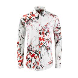 Chinese Style Plum Shirt for Men High Quality Fashion Long Sleeve Slim Fit Casual Shirts Social Party Banquet Dress Shirts 2023