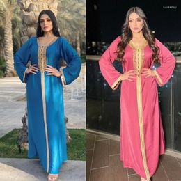 Ethnic Clothing Muslim Dubai Hijab Dress For Women Ramadan Eid Diamond Ribbon Jalabiya Moroccan Kaftan Arabic Middle East Islamic