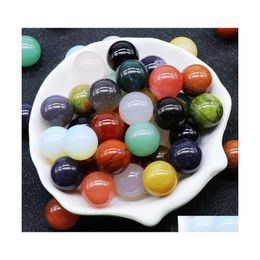 car dvr Stone 16Mm Non Porous Round Jewellery Beads Ball Charms No Hole Healing Natural Pink Crystal Diy Decoration Wholesale Gift Craft Drop D Dhgxl