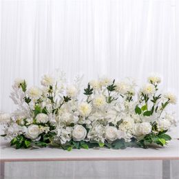 Decorative Flowers 50/100cm Custom Wedding Flower Wall Arrangement Supplies Silk Peony Artificial Row Decor Romantic Diyiron Arch Backdrop