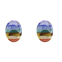 Decorative Figurines 2X 7 Chakra Thumb Worry Stone For Anxiety Stress Relief Meditation Crystal Therapy Gemstone Healing Crystals Palm