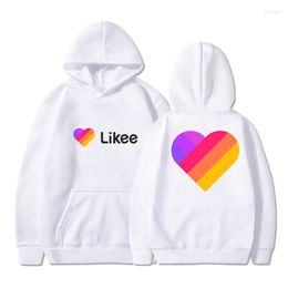 Men's Hoodies Likee Men Video App Sweatshirts Russia Pink Kids Plus Size Women Harajuku Hoodie Funny Streetwear Teenage