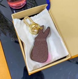 New Style Designer Keychain Rabbit Plush Cute Ladies Bag Pendant Men Car Key High-grade Creative Pendant Gift