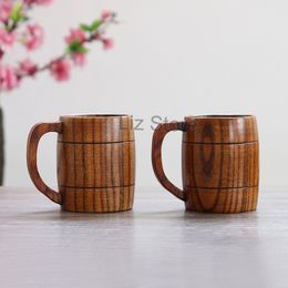 Wooden Beer Cup Coffee Drinks Cups Eco-Friendly Juice Cold Drink Milk Tea Mug Party Decoration Wine Mug Wood Gargle Mugs TH0641