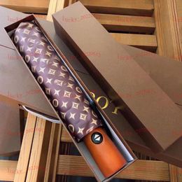 New arrival ! Luxury umbrella designer BU letter print Umbrella Lady Waterproof Windproof Sun Shade Travel Portable UV Protection Folding Umbrellas With Box VU-05510