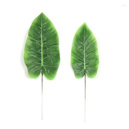 Decorative Flowers 5/10 Pcs Artificial Plants Tropical Canna Leaves Simulation Leaf For Hawaiian Theme Party Decor Home Garden Fake