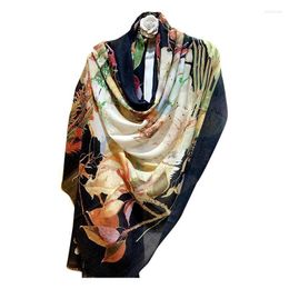 Scarves 200x100cm Womens Large Soft Cashmere Pashmina Shawls Wraps Light Scarf Leaf PrintedScarves Kimd22