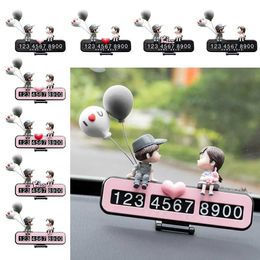 Decorations Balloon Women Couples Action Figures Ornaments Car Interior Decoration Temporary Parking Number Plate Auto Accessoires R230228