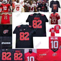 NEW Football Jerseys Custom 2022 Western Kentucky Hilltoppers WKU Football Jersey NCAA College Kahlef Hailassie Upton Stout Kye Robichaux Bailey Zappe Michael Ma