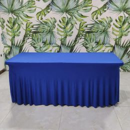Table Cloth Stretch Spandex Rectangular Elegant Tablecloth Washable Ironing Cover For Exhibition Party Wedding Event Decor