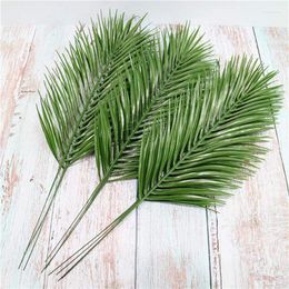 Decorative Flowers 18Pcs Artificial Palm Leaves Plants Faux Fronds Tropical Large Greenery Plant For Hawaiian Party