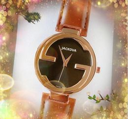 Top quality women quartz movement watch rose gold silver case leather strap dress female lover designer wristwatch