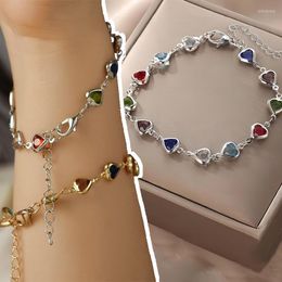 Charm Bracelets Colored Glass Love Stone INS Fashion Simplicity Summer Candy Versatile Bracelet Bohemian Style Advanced Sense Classy